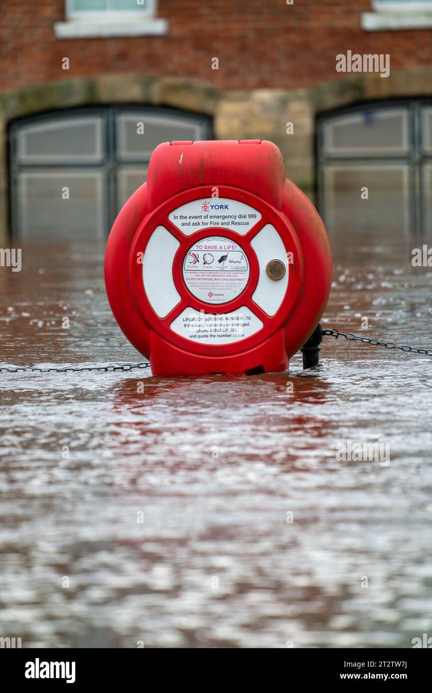 Flooding in York during storm Babet Stock Photo