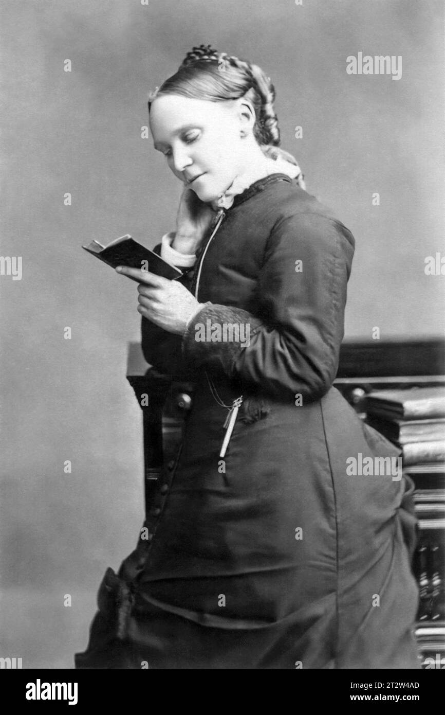 Frances Ridley Havergal (1836-1879), English Christian hymnwriter and poet, in a portrait by Elliott & Fry. (c1875) Stock Photo