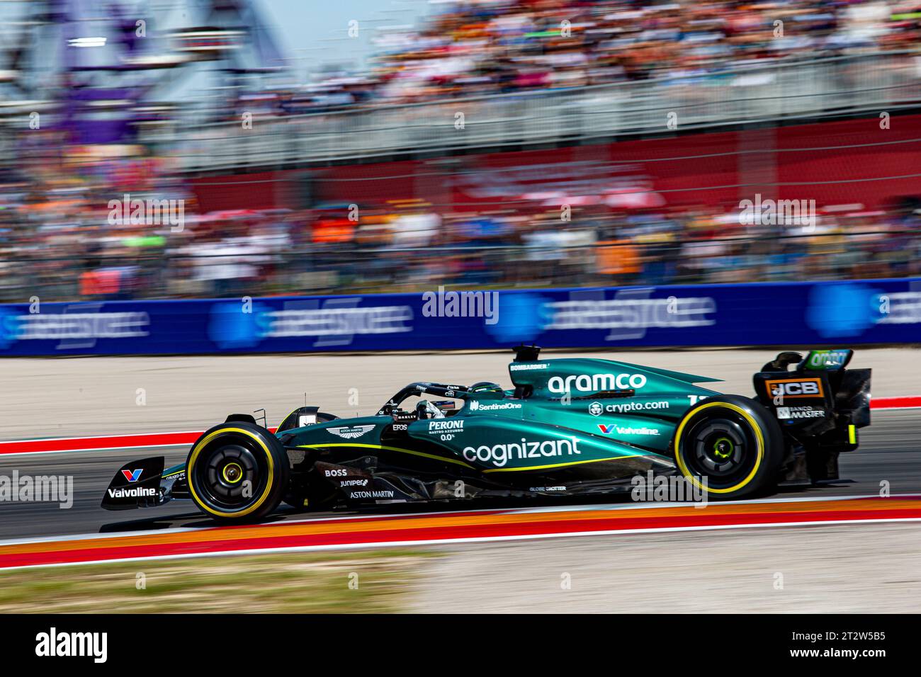 Lance Stroll (CAN) Aston Martin F1 Team AMR23  during FORMULA 1 LENOVO UNITED STATES GRAND PRIX 2023 - Oct19 to Oct22 2023 Circuit of Americas, Austin Stock Photo