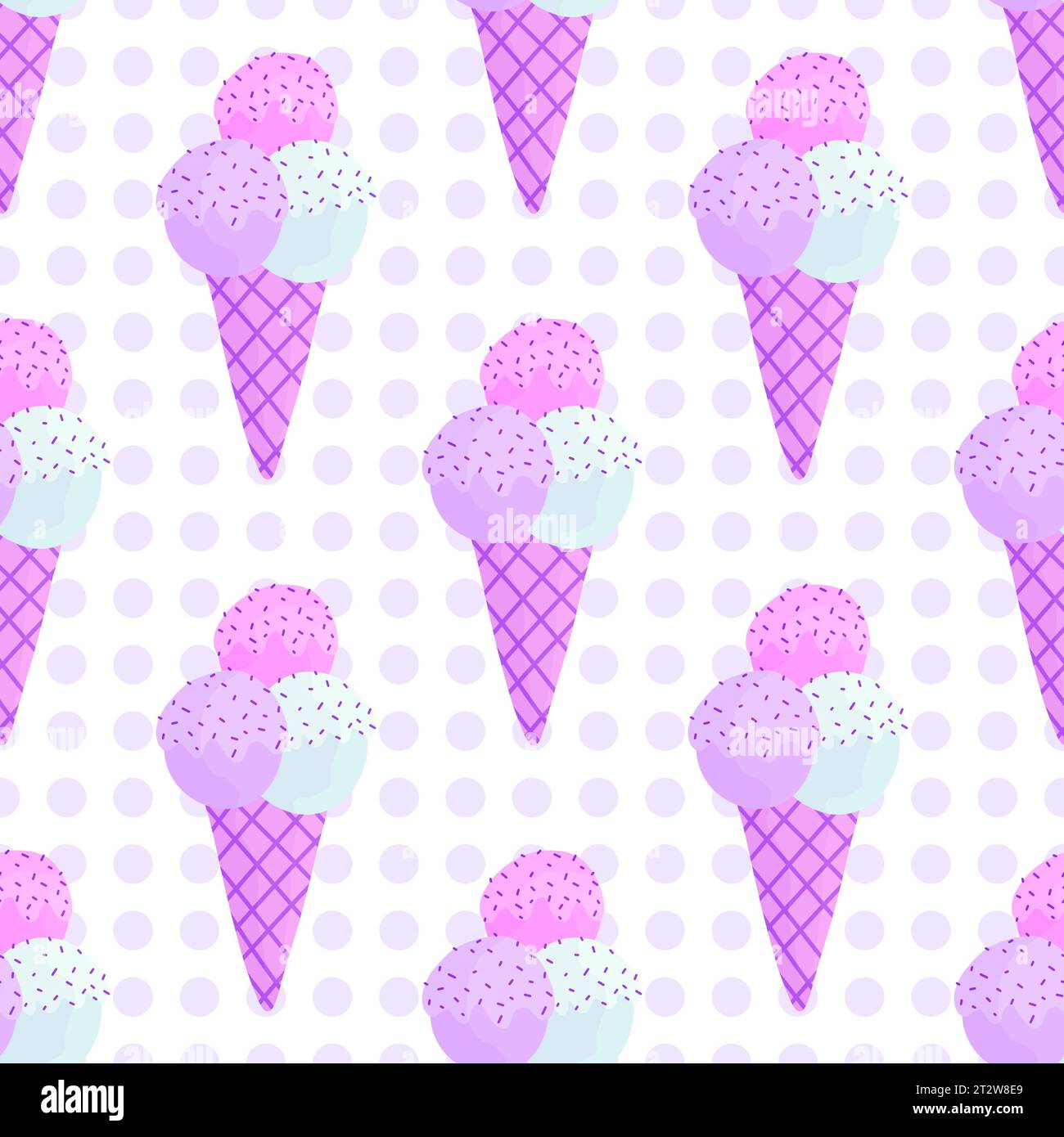 Summer cartoon seamless ice cream pattern for wallpaper and wrapping ...