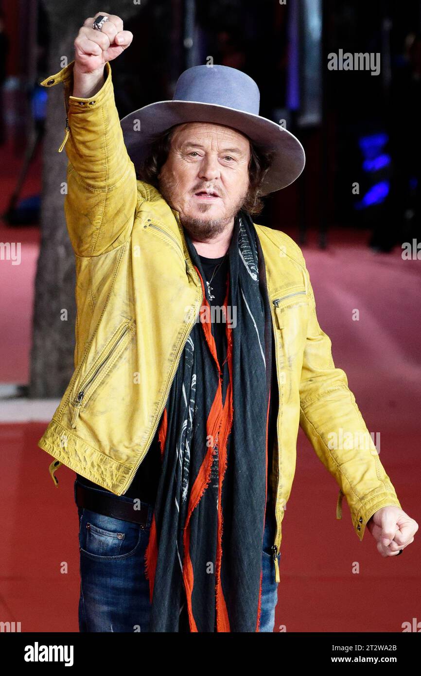 Rome, Italy. 21st Oct, 2023. Zucchero Fornaciari attends a red carpet for the movie ''Fingernails'' and ''Zucchero - Sugar Fornaciari'' during the 18th Rome Film Festival at Auditorium Parco Della Musica on October 21, 2023 in Rome, Italy. (Photo by Massimo Valicchia/NurPhoto)0 Credit: NurPhoto SRL/Alamy Live News Stock Photo