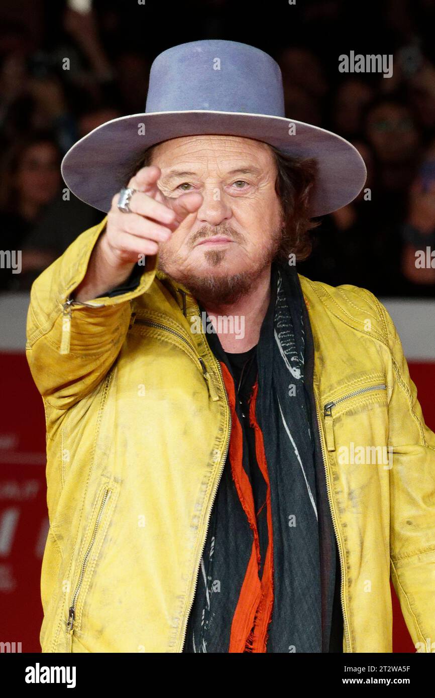 Rome, Italy. 21st Oct, 2023. Zucchero Fornaciari attends a red carpet for the movie ''Fingernails'' and ''Zucchero - Sugar Fornaciari'' during the 18th Rome Film Festival at Auditorium Parco Della Musica on October 21, 2023 in Rome, Italy. (Photo by Massimo Valicchia/NurPhoto)0 Credit: NurPhoto SRL/Alamy Live News Stock Photo