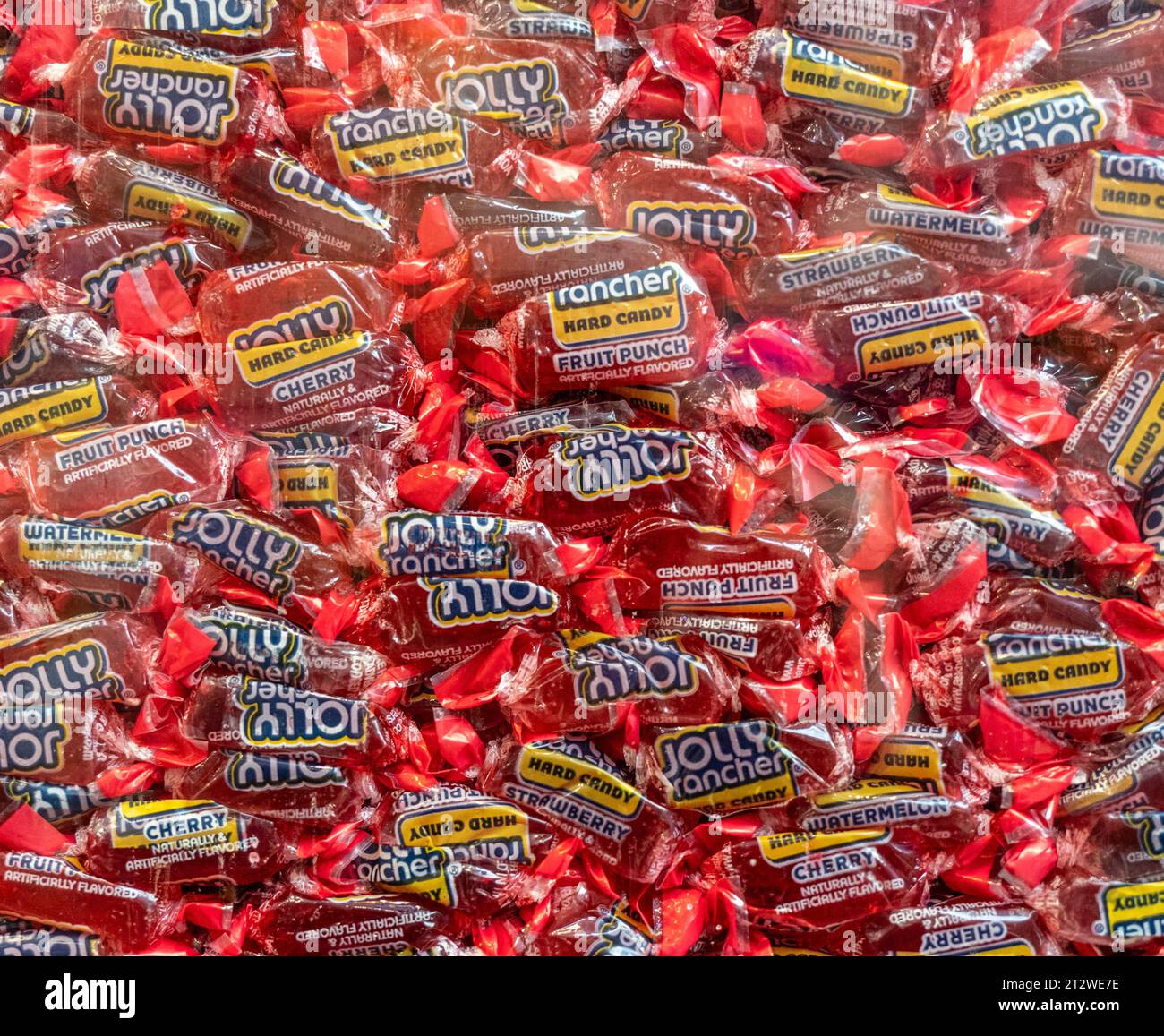 Hershey, Pennsylvania – November 17, 2022: Jolly Ranchers displayed at Hershey Chocolate World retail store and tourist Attraction in Hershey, Pennsyl Stock Photo