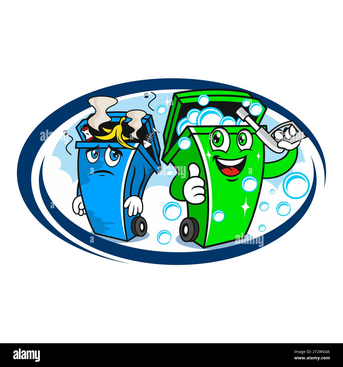 Trash can bin cleaning logo Stock Vector Image & Art Alamy