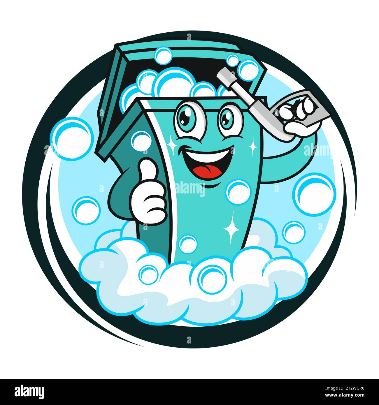 Wiping Trash Can Isolated Icon. Simple Element Illustration from