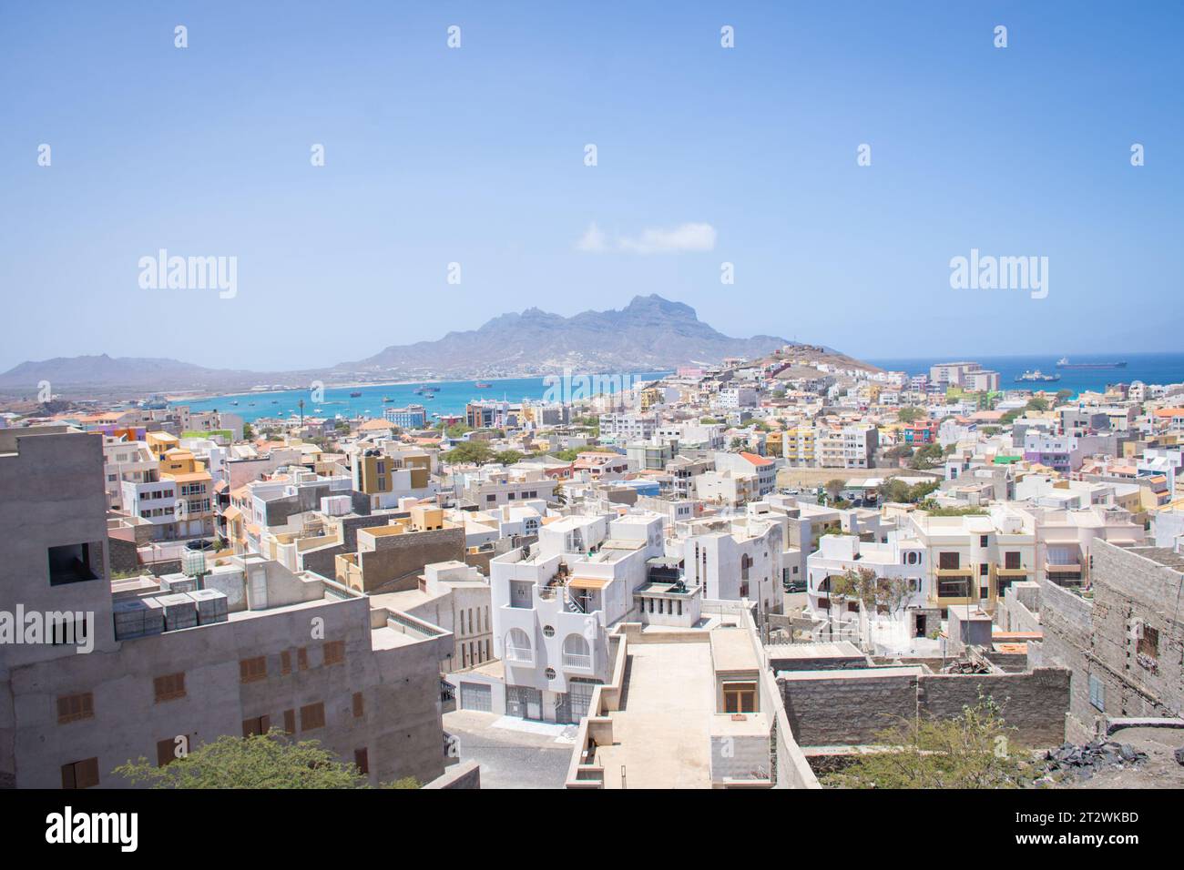 View to the main port of Mindelo on the island of Sao Vicente, Cape