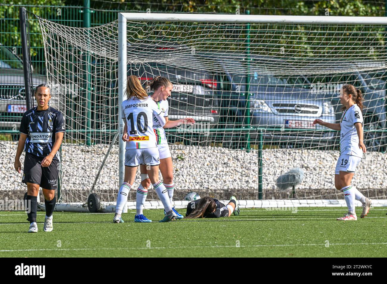 Oud Heverlee, Belgium. 21st Oct, 2023. Marie Detruyer (8) of OHL scores