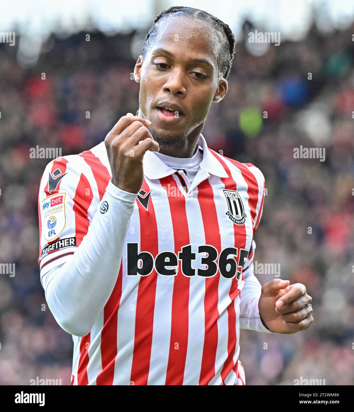 Daniel Johnson 12# of Stoke City Football Club, during the Sky Bet 