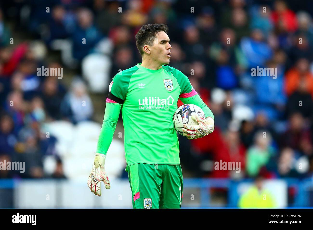 John Smith's Stadium, Huddersfield, England - 21st October 2023 Lee Nicholls Goalkeeper of Huddersfield Town - during the game Huddersfield Town v Queens Park Rangers, Sky Bet Championship,  2023/24, John Smith's Stadium, Huddersfield, England - 21st October 2023 Credit: Arthur Haigh/WhiteRosePhotos/Alamy Live News Stock Photo