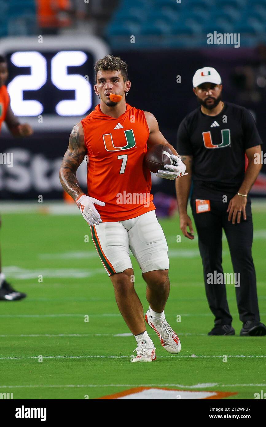 Canes WR Xavier Restrepo Miami Gardens, Florida, USA. 21 October
