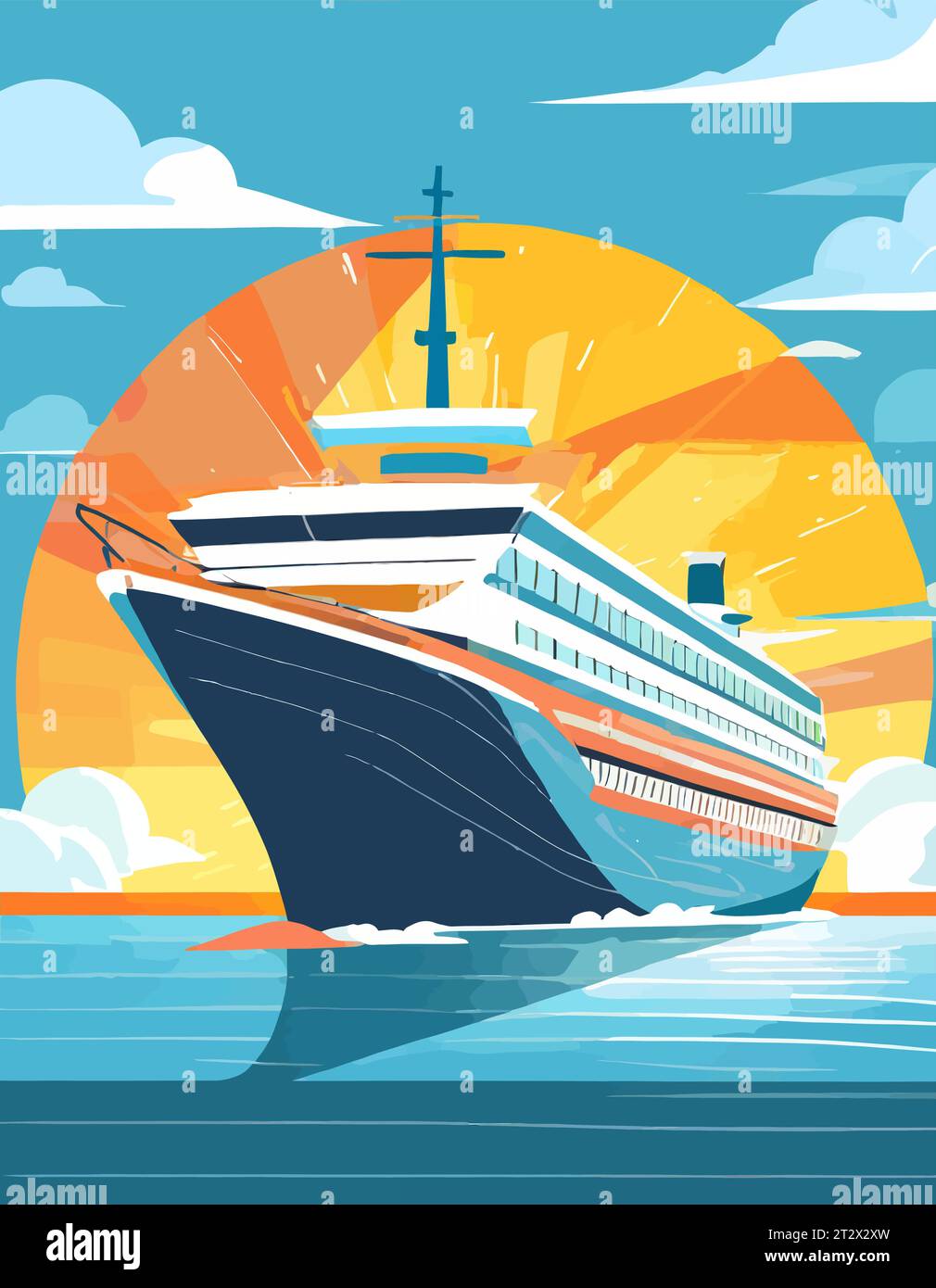 Holiday Travel Series Colorful Abstract Art Vector Image of Passenger