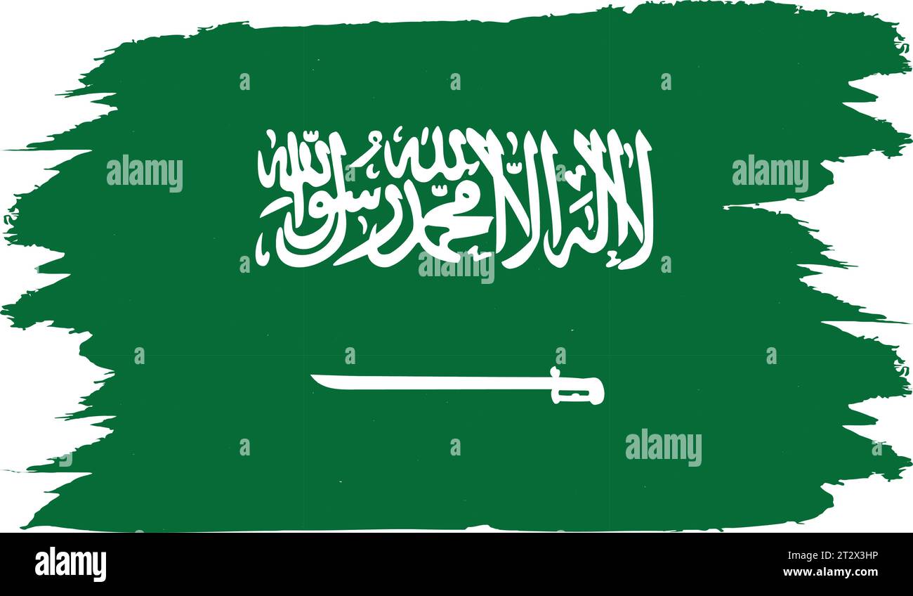 The Saudi Arabian flag. Vector. precise measurements, proportions, and colors Stock Vector