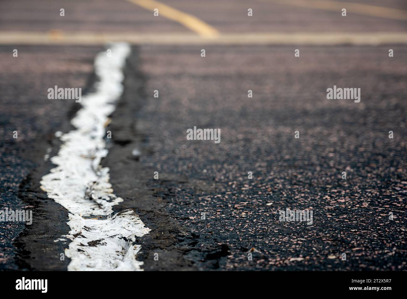 fabric coving on top of an asphalt crack repair Stock Photo Alamy