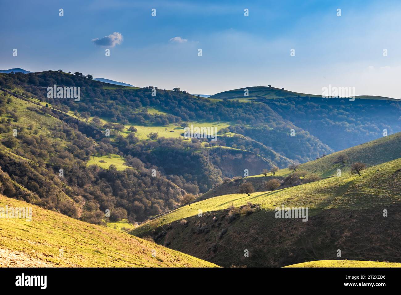 Background with a view of the valley in the mountains with a special mood Stock Photo