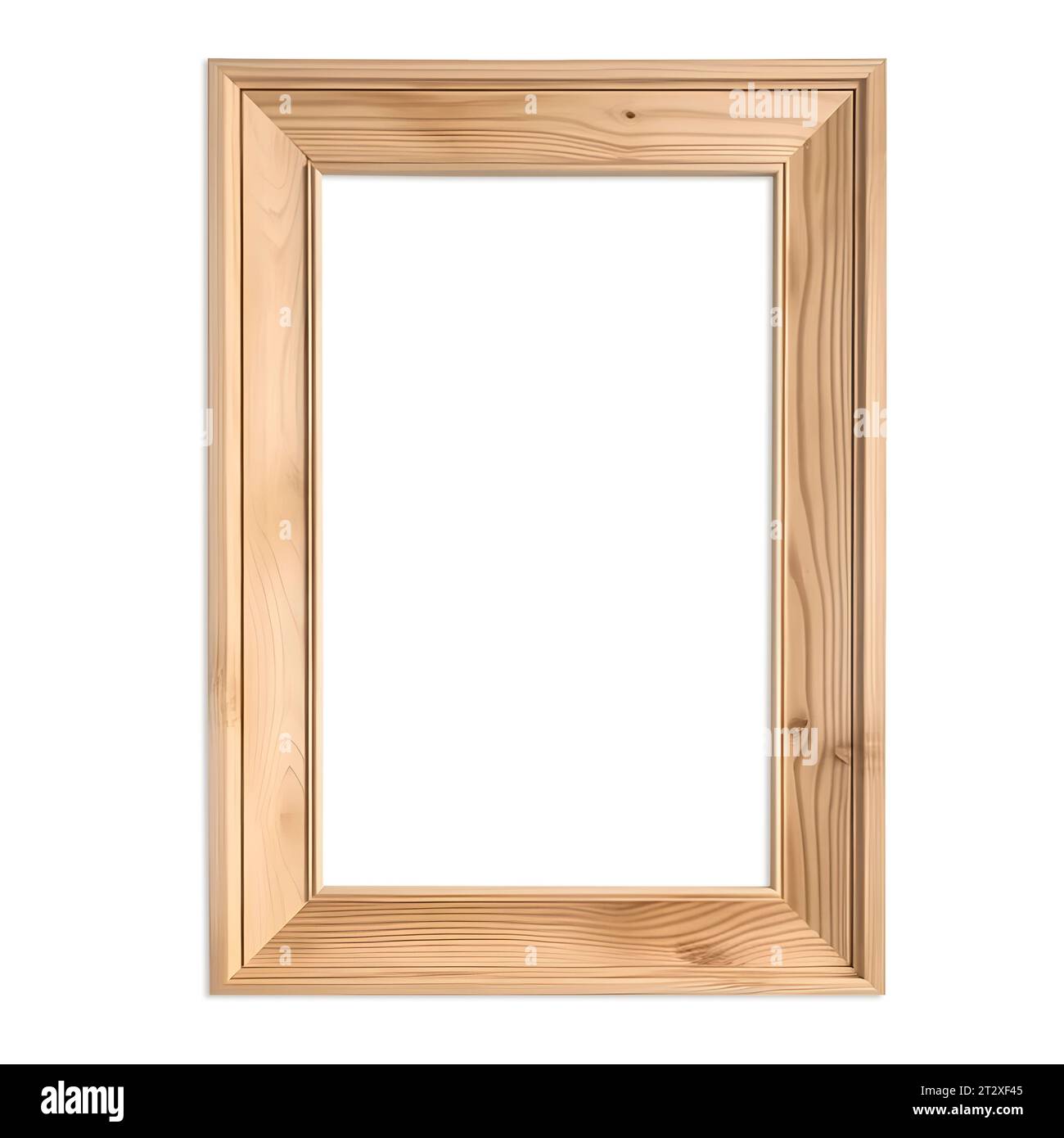 illustration of wooden photo frame isolated on white backgrounds Stock Photo