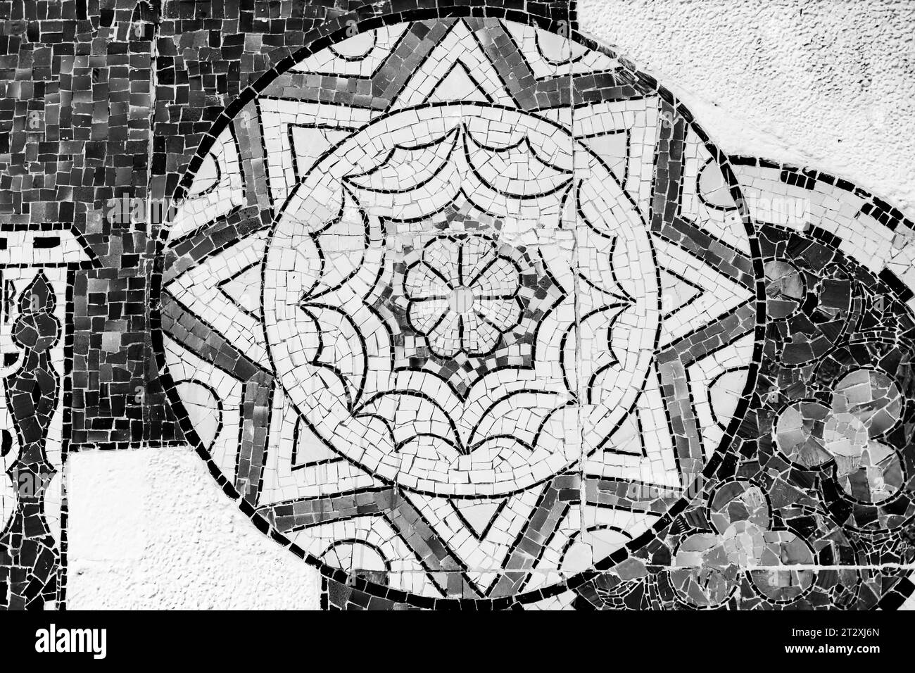 Colorful vintage surface with an old oriental pattern. The background