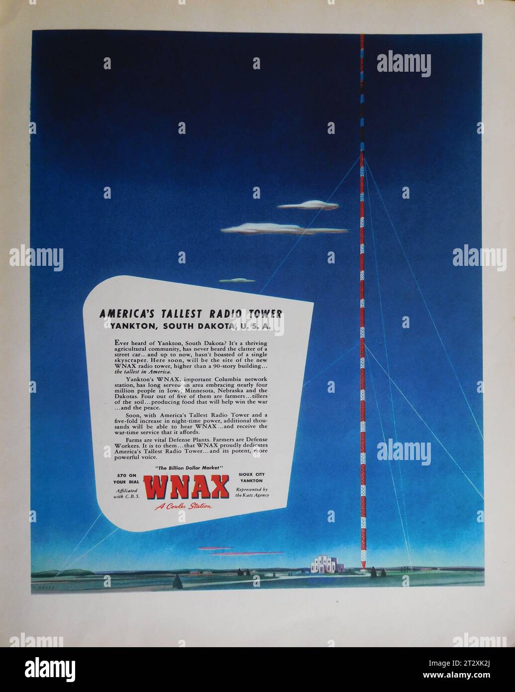 WNAX Columbia Network Station America s Tallest Radio Tower at