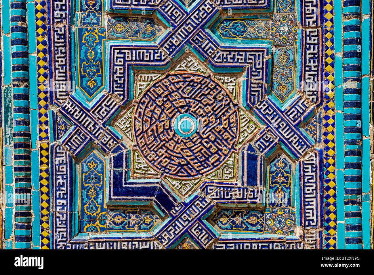 Colorful vintage surface with an old oriental pattern. The background