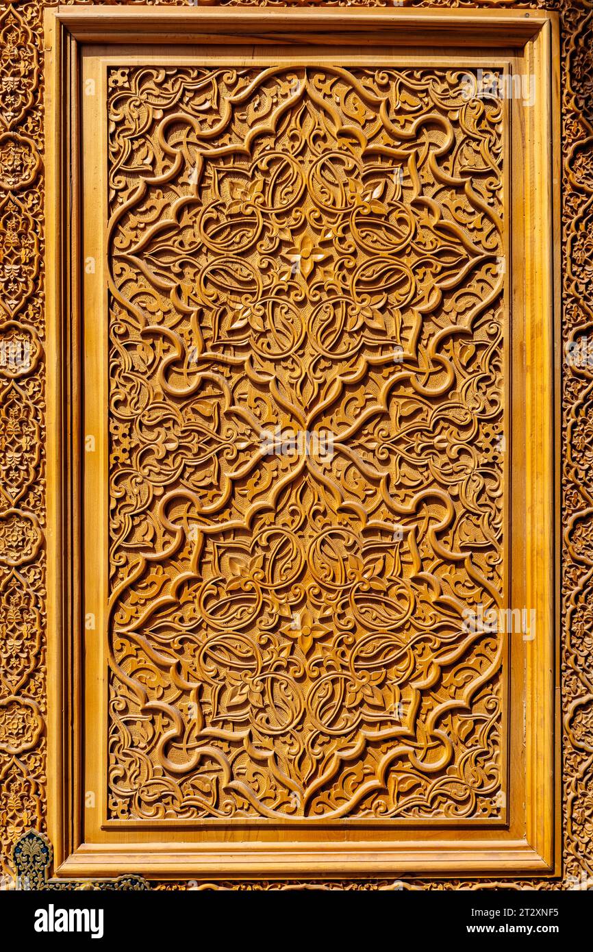 Colorful vintage surface with an old oriental pattern. The background