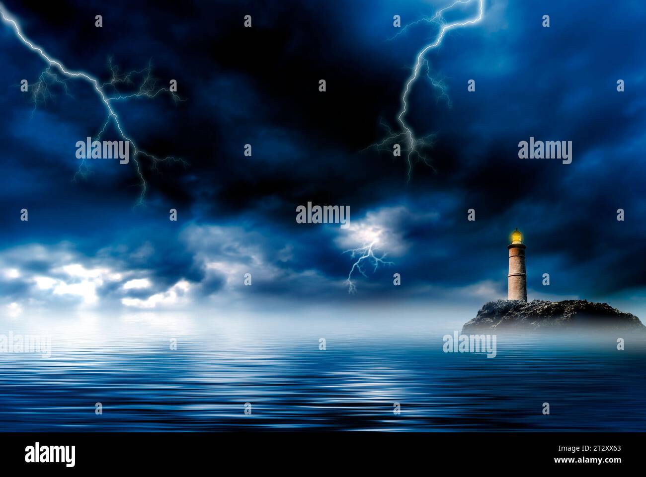 Stormy sea at night hi-res stock photography and images - Alamy