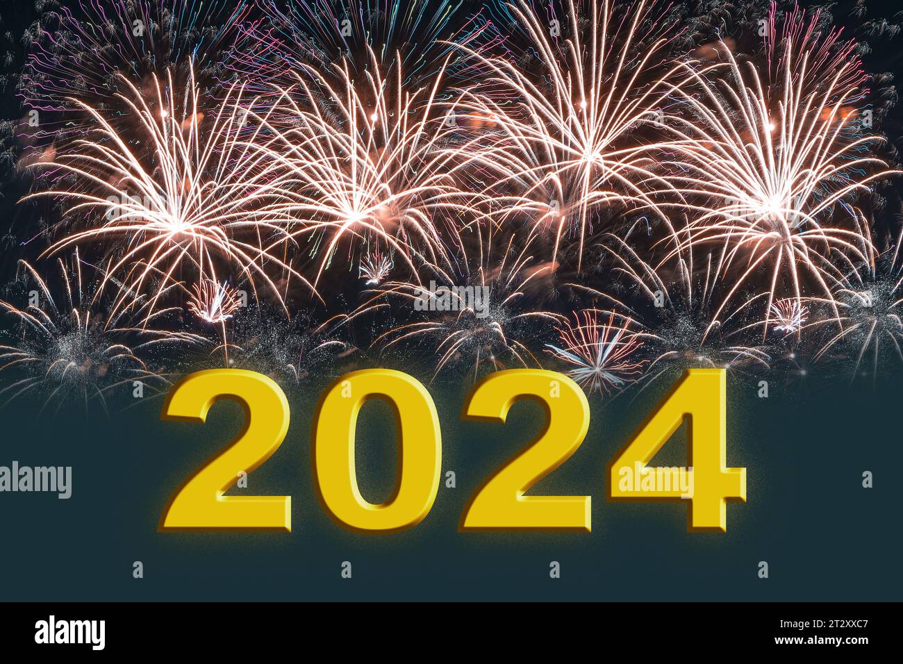 Golden text 2024 denoting the coming of the New Year against the New Text2024