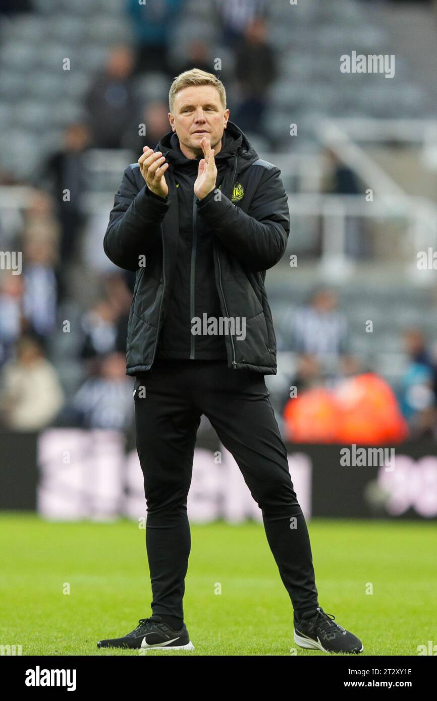 Manager of Newcastle, Eddie Howe - Newcastle United v Crystal Palace, Premier League, St James' Park, Newcastle upon Tyne, UK - 21st October 2023 Editorial Use Only - DataCo restrictions apply Stock Photo