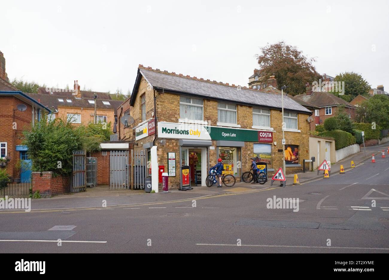 Morrisons Daily local shop near the Valley Road in Scarbourough Stock Photo