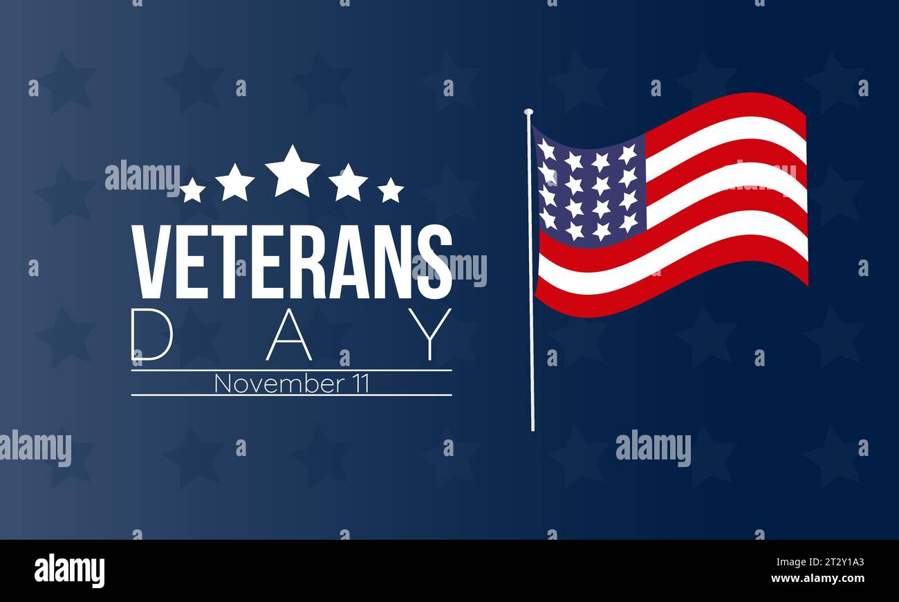 Veterans Day Tribute with American Flag, Saluting Soldier, and Gratitude for Service. Vector template for background, banner, card, poster design. Stock Vector