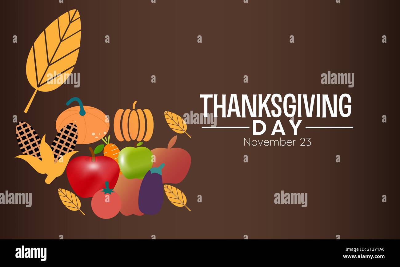 Happy Thanksgiving Day vector flyer, invitation for festive dinner or party  with cornucopia and autumn harvest. Thanks Giving fall holiday celebration  Stock Vector Image & Art - Alamy