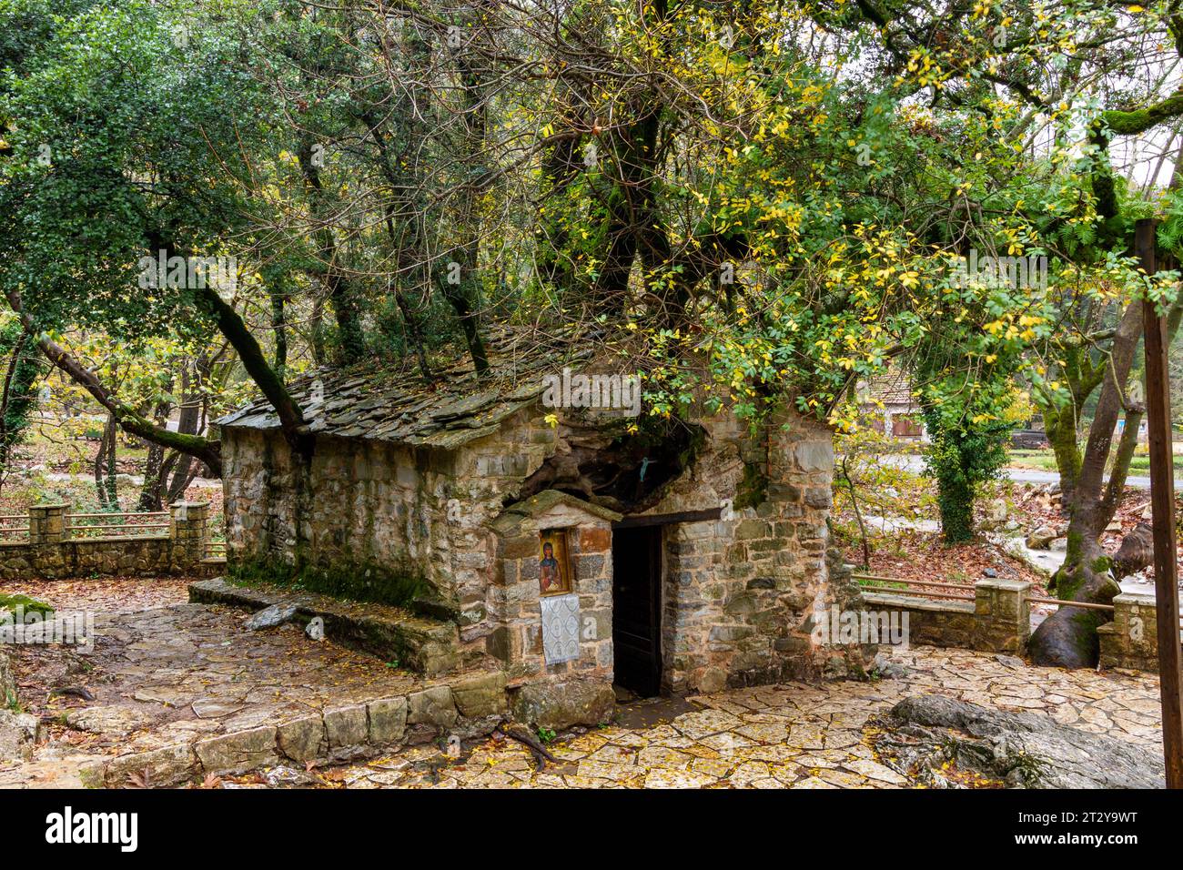 The Church of Agia Theodora in Arcadia, Greece is characterized as a wonder of nature as on top