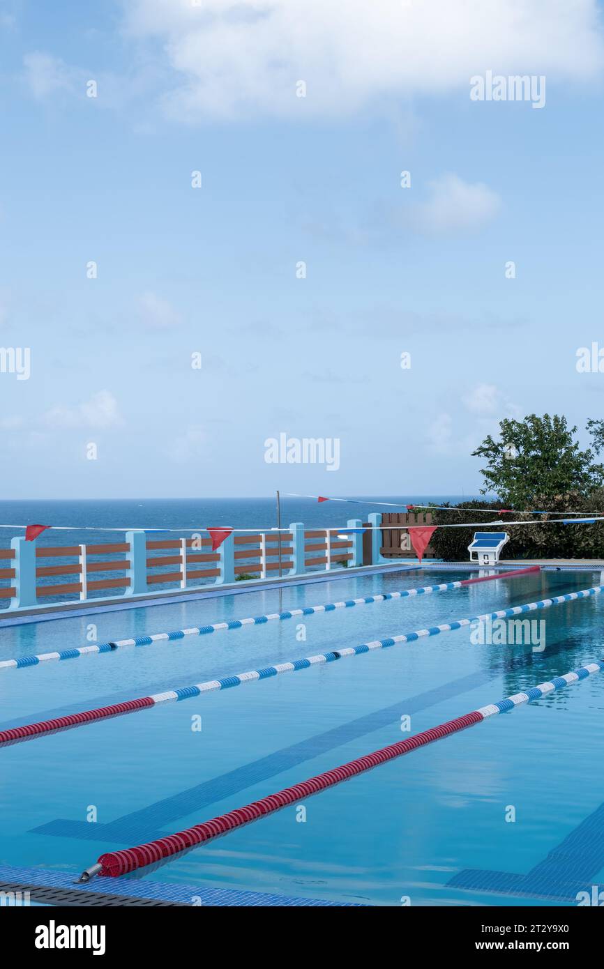 A swimming pool on the North Barbados Coast Stock Photo Alamy