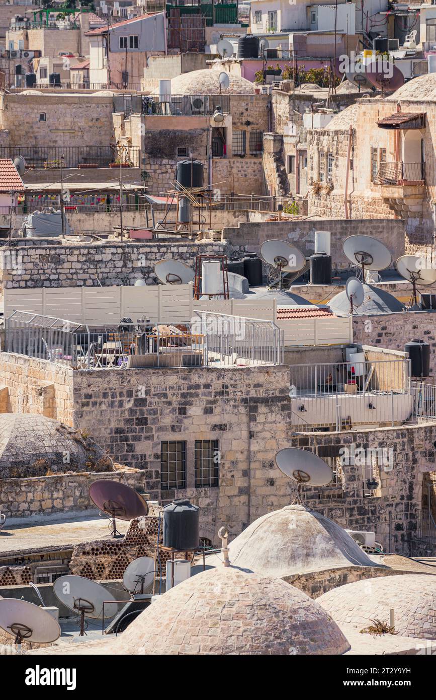 Typical view of rooftops in a Middle Eastern city Stock Photo
