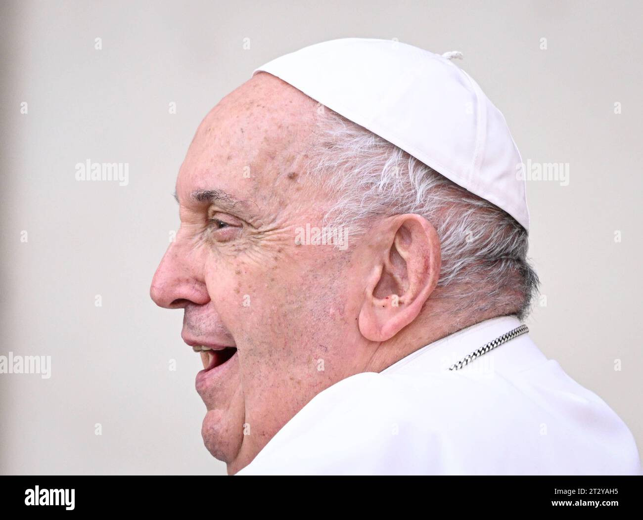 Rom, Vatikan 18.10.2023 Papst Franziskus I. bei der woechentlichen Generalaudienz auf dem Petersplatz *** Rome, Vatican. , . Pope Francis I at the weekly general audience in St. Peters Square. Credit: Imago/Alamy Live News Stock Photo