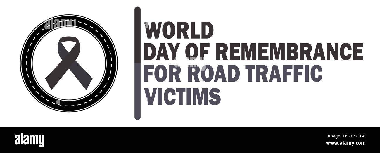 World Day of Remembrance for Road Traffic Victims. Holiday concept. Template for background, banner, card, poster with text inscription. Vector Stock Vector