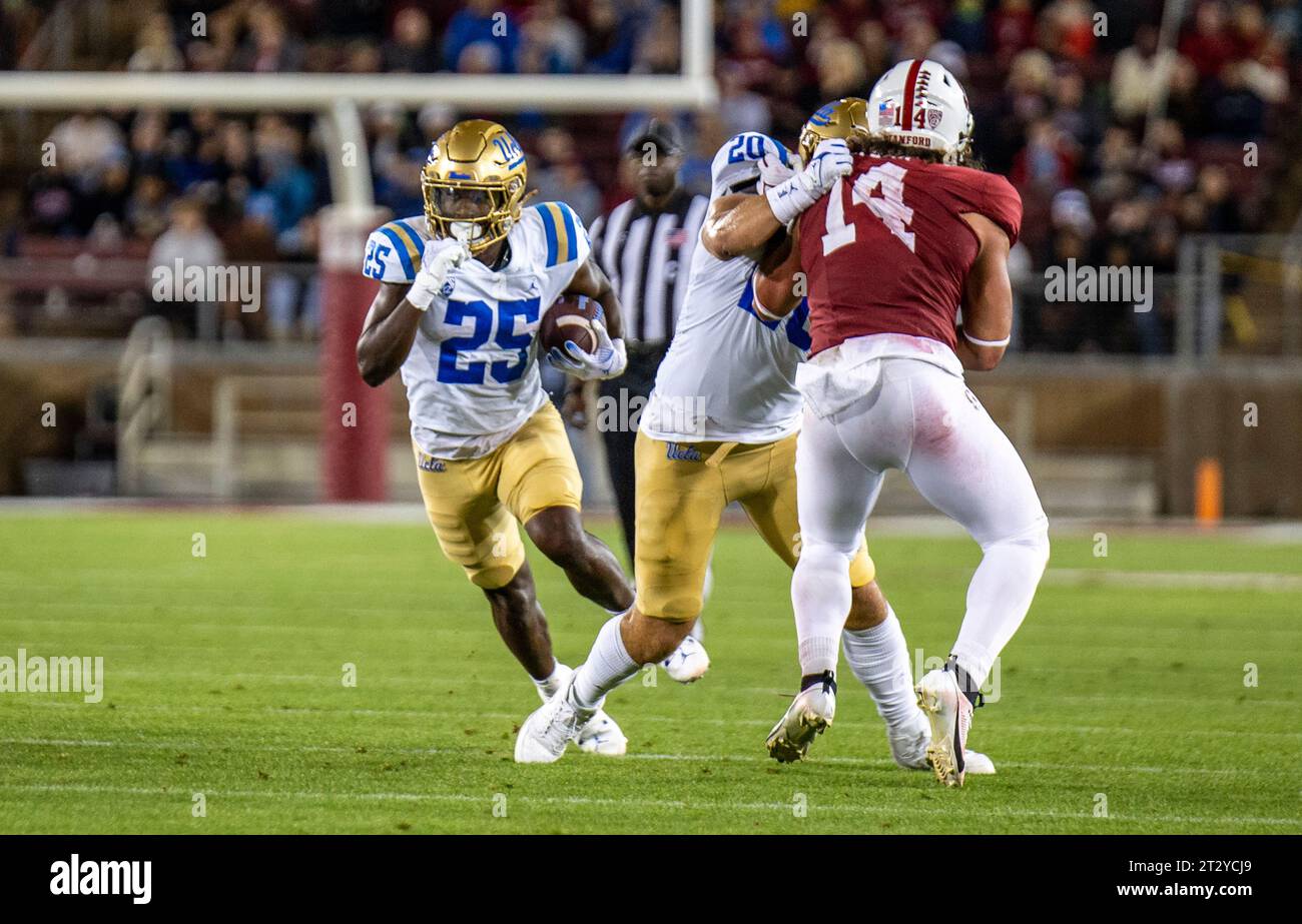 October 21 2023 Palo Alto, CA USA UCLA running back TJ Harden (25) runs ...