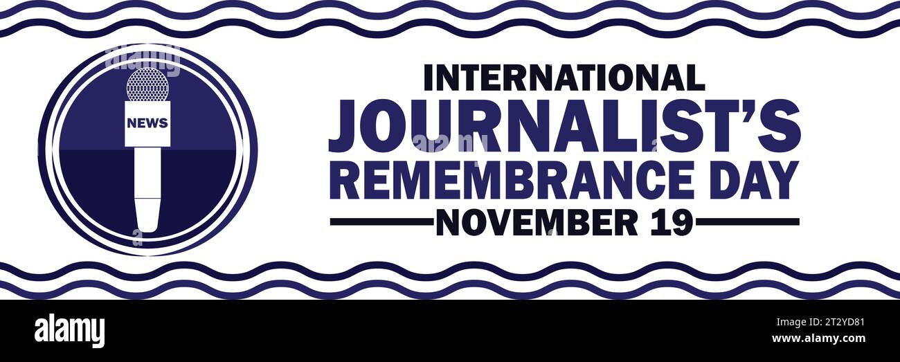 International Journalists Remembrance Day Vector illustration. November 19. Holiday concept. Template for background, banner, card, poster with text Stock Vector