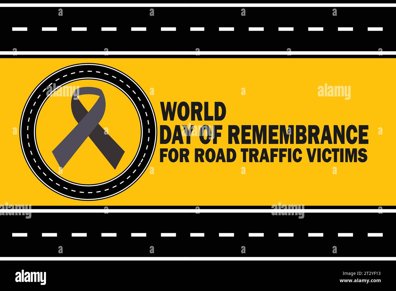 World Day of Remembrance for Road Traffic Victims Vector illustration. Holiday concept. Template for background, banner, card, poster with text Stock Vector