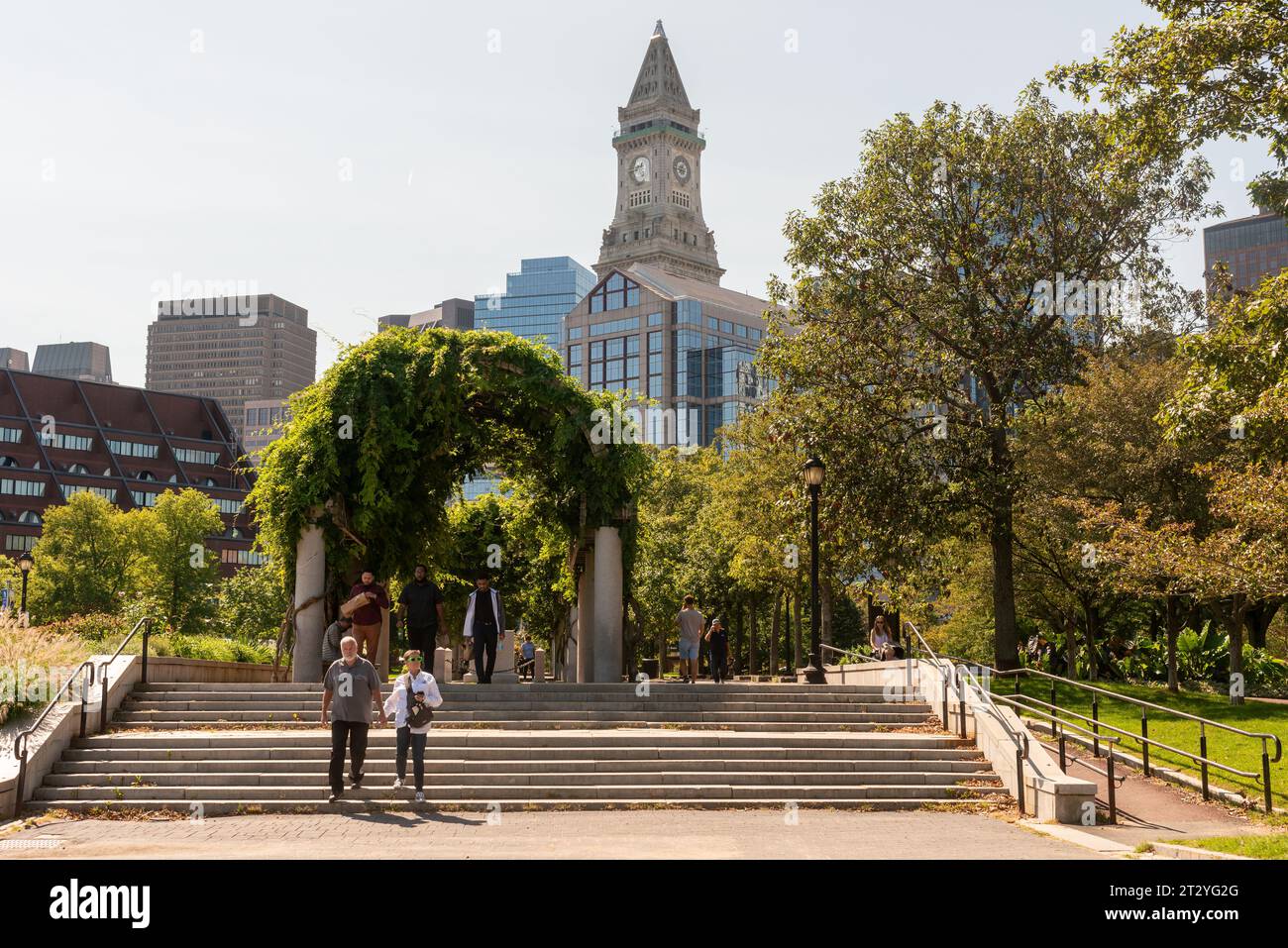 Christopher Columbus Waterfront Park, Boston, Massachusetts Stock Photo