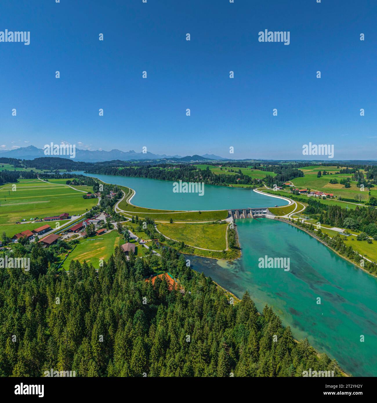 The bavarian alpine border around the little village of Prem on Lech in ...