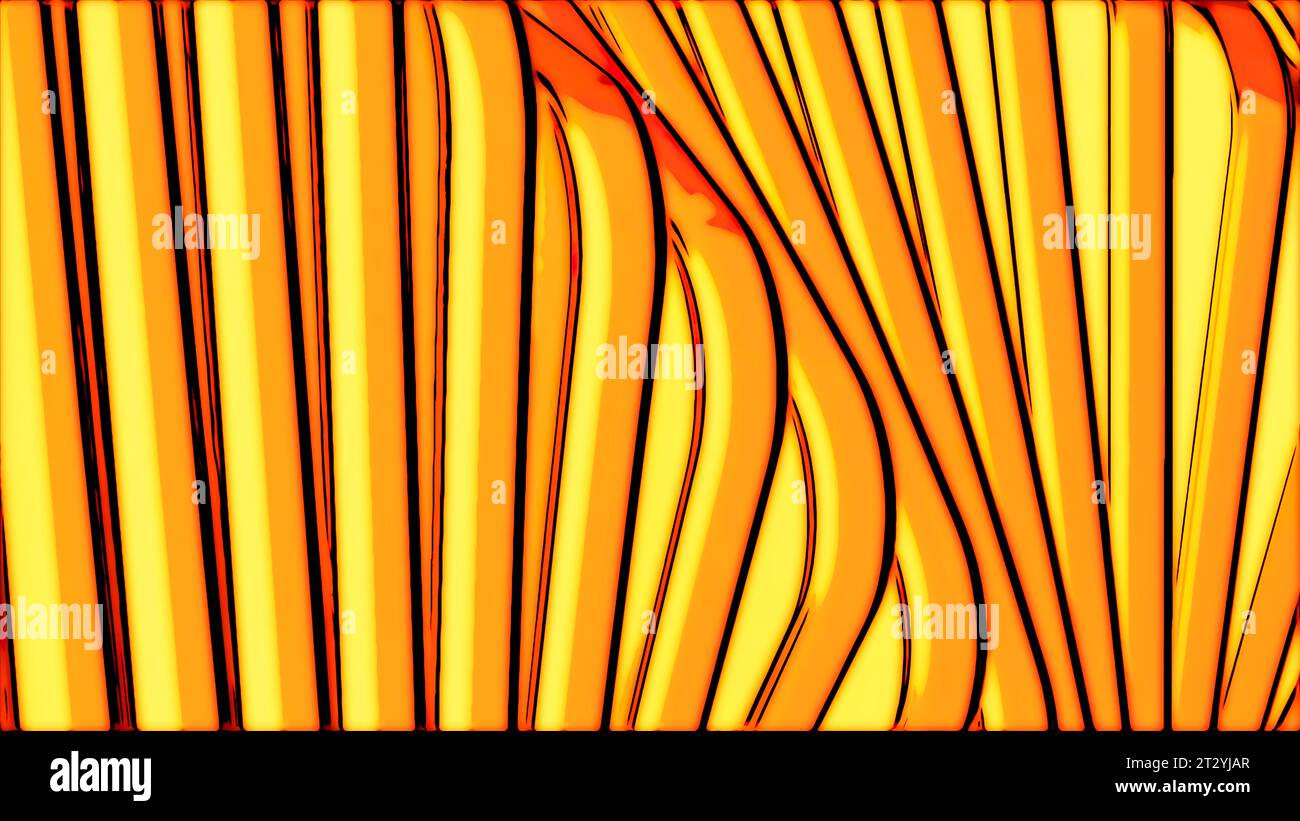 Abstract background with animation of waving colorful glossy stripes ...