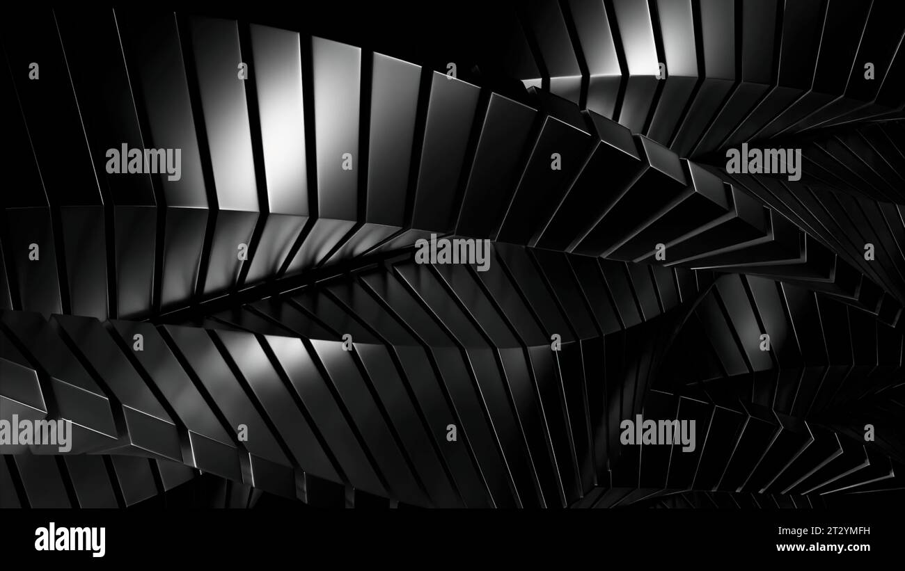 Abstract spinning metal spiral, hypnotic effect. Design. Endless motion ...