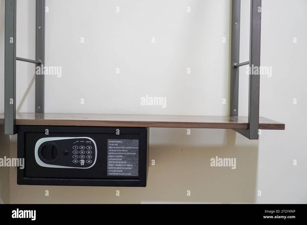 The safety box is installed under the hanging table which is