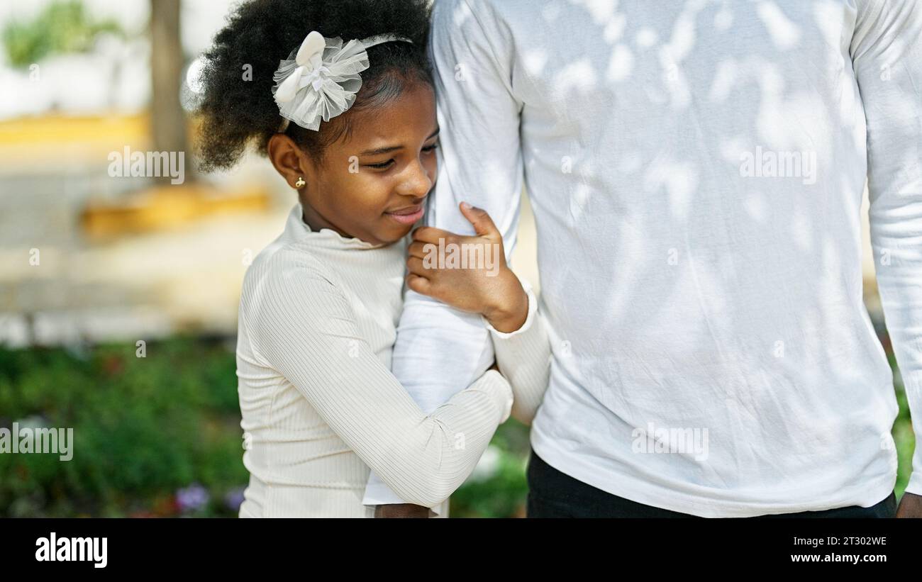 African american father and daughter smiling confident standing ...