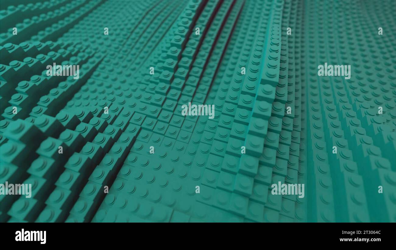 Bright stripes in rows with 3D tiles. Design. Visualization of an old ...