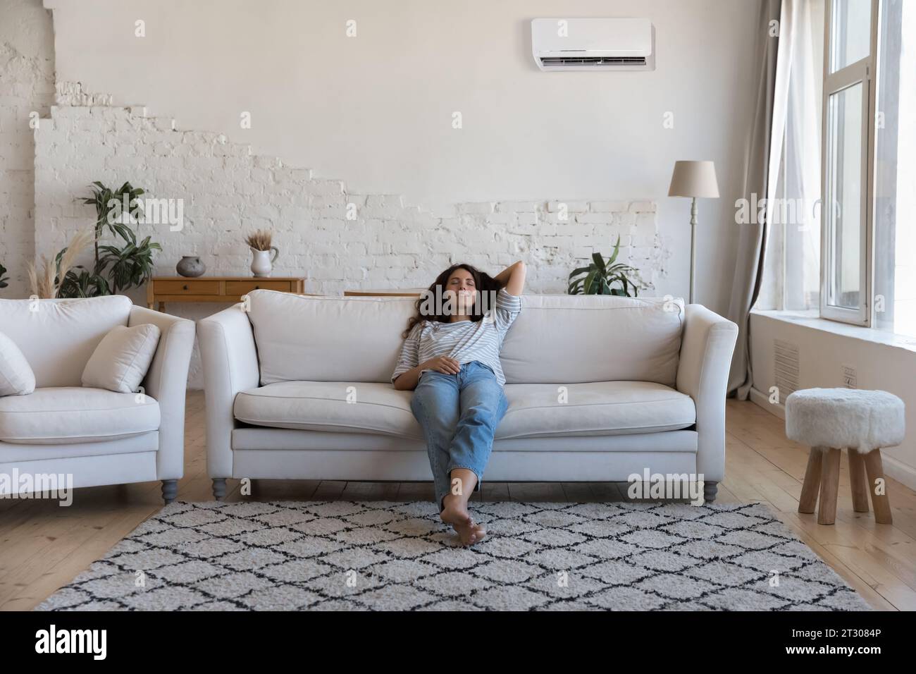 Relaxed peaceful happy renter hi-res stock photography and images - Alamy