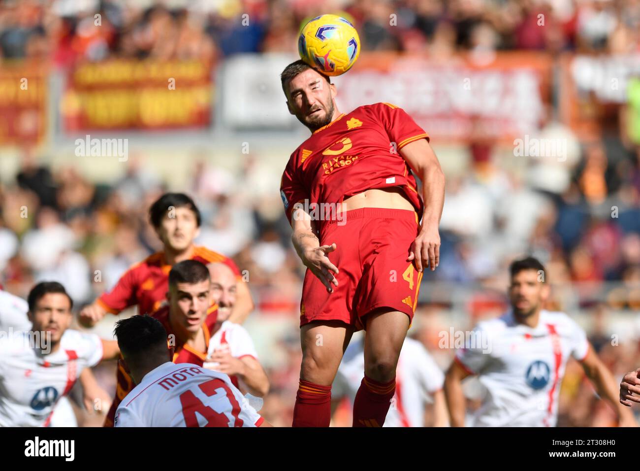 Rome, Italy. 22nd Oct, 2023. Bryan Cristante of AS Roma during the Serie A football match between AS Roma and AC Monza at Olimpico stadium in Rome (Italy), October 22nd, 2023. Credit: Insidefoto di andrea staccioli/Alamy Live News Stock Photo