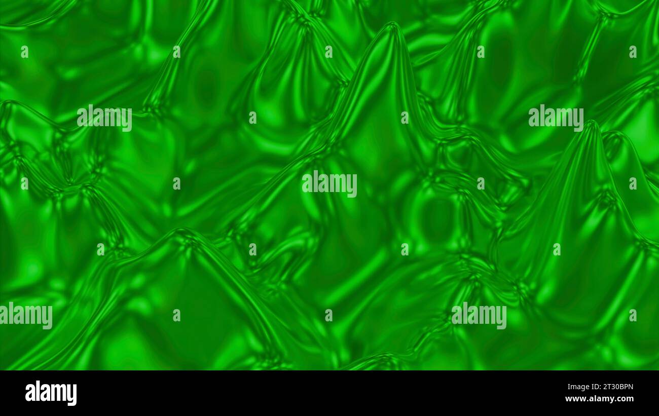 Ripples on surface of metallic liquid. Design. Bubbling 3D liquid with ...