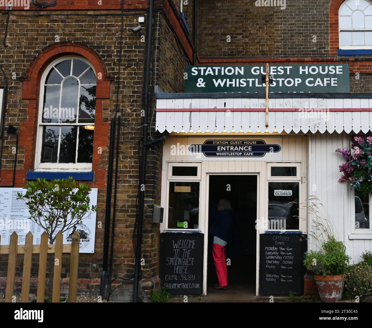 Woodbridge station guest house and whistlestop cafe Stock Photo Alamy