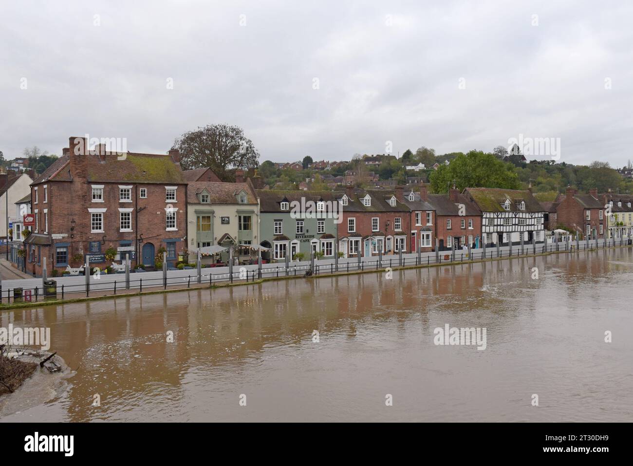 Bewdley, Worcestershire, 22nd October 2023. Flood barriers have been