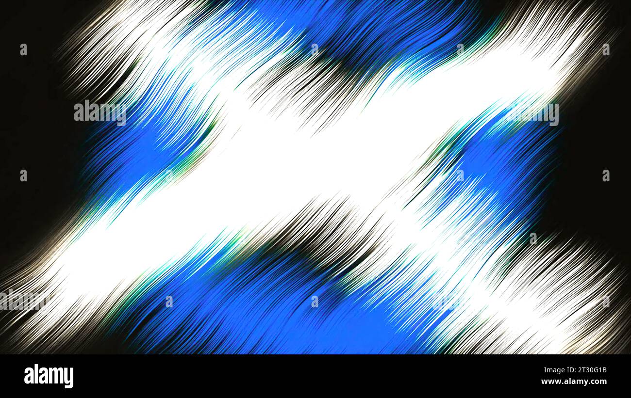 Animation from linear glitch with signs. Motion. Electronic glitch with wavy lines and image on black background. Image of circle and cross with Stock Photo